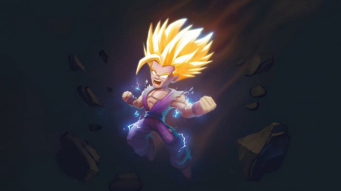 Gohan in Super Saiyan form with lightning