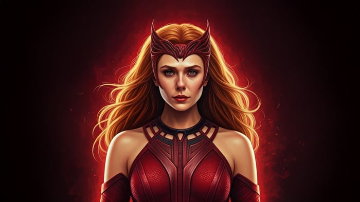 Scarlet Witch with Red Magic Aura
