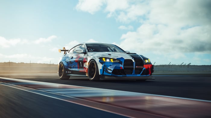 BMW M4 GT3 Evo race car on track