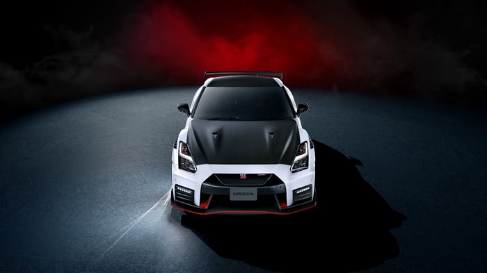 White Nissan GTR Nismo Front View