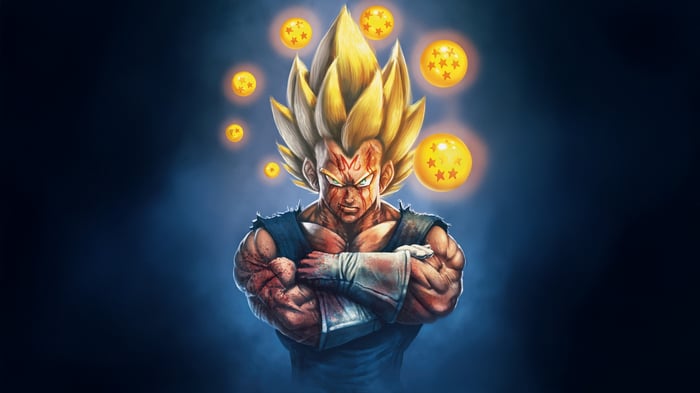 Vegeta with Dragon Balls