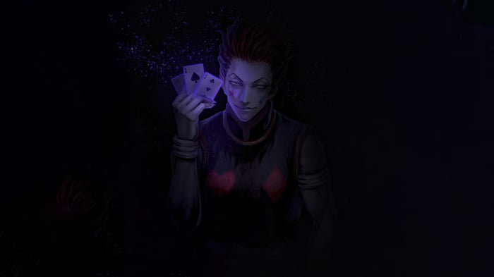 Hisoka Morow holding playing cards