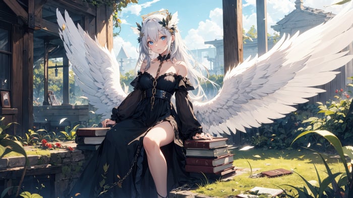 White Wing Angel Anime Fantasy Art