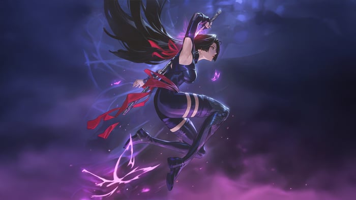 Midnight Assassin in action with purple energy