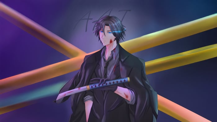 Raven Knight Urban Samurai with Katana