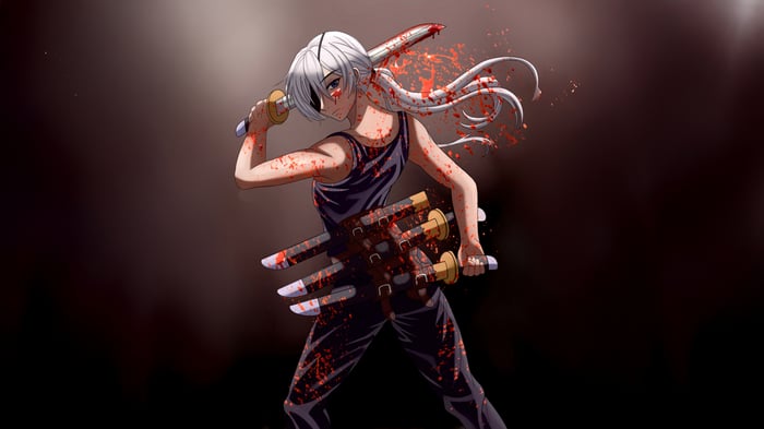 Quanxi from Chainsaw Man covered in blood