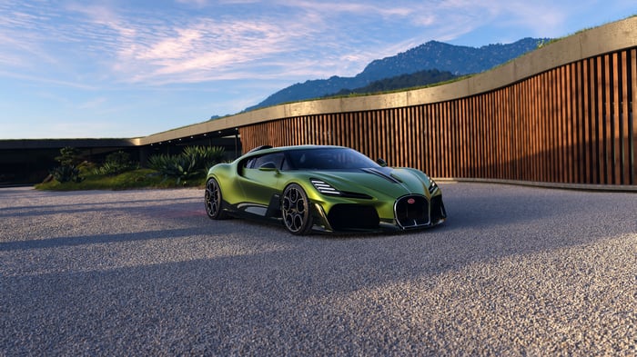 Bugatti Mistral in a Modern Architectural Setting
