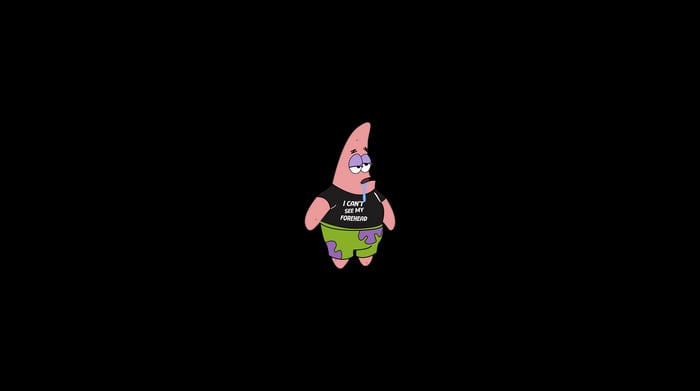 Patrick Star wearing a t-shirt and shorts
