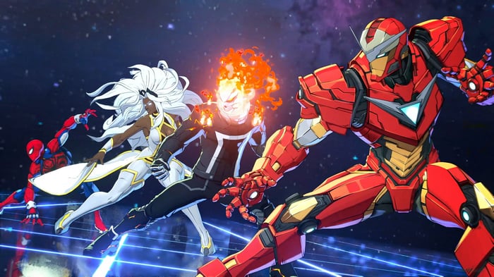 Marvel Tokon Fighting Souls characters in space