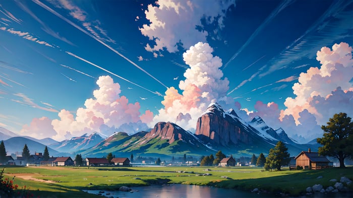 Clouds Over The Village Alpine Bliss