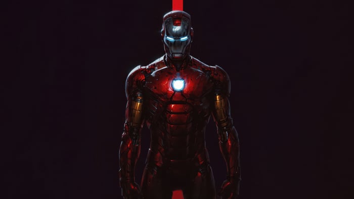 Iron Man in a Dark Setting