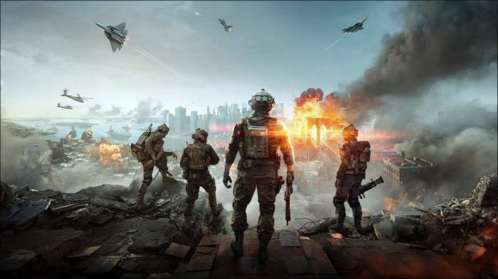 Battlefield 6 Game Soldiers in a Destroyed City