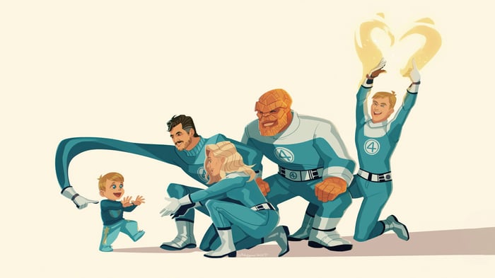 Fantastic Four Family with Baby