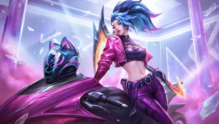 KDA All Out Akali on a Motorcycle