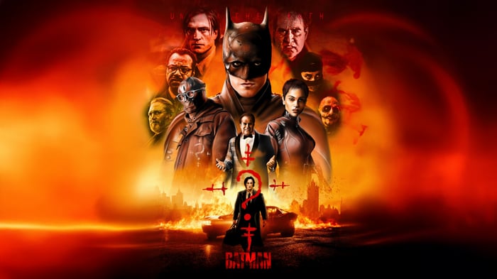 The Batman Movie Poster with Cast