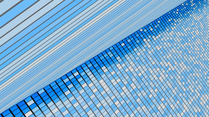 Blue and white abstract geometric pattern