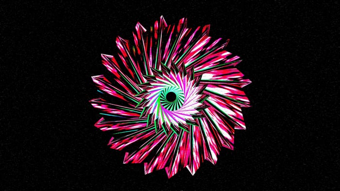 Abstract Floral Illustration on Dark Backdrop