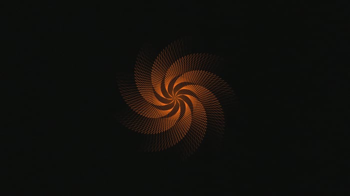 Orange Swirl Pattern on Black Background
