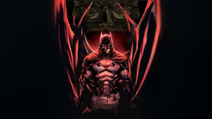 Batman with Red Wings and Ancient Mask