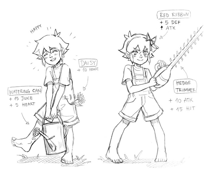 Basil from Omori with Watering Can and Hedge Trimmer