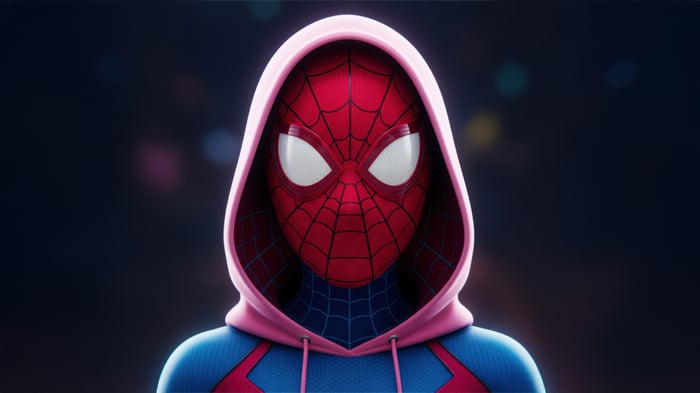 Spider-Man in a Pink Hoodie