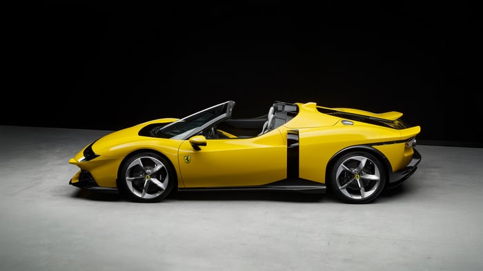 Yellow Ferrari 849 Testarossa Spider Convertible