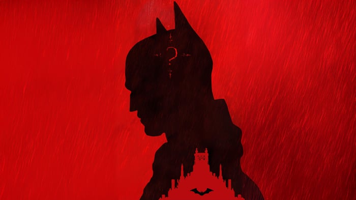 The Batman Silhouette with Riddler's Question Mark