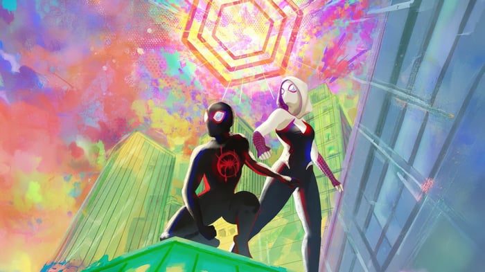 Miles Morales and Gwen Stacy in Spider-Verse
