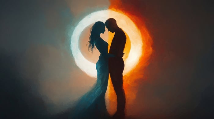 Couple in a magical moment