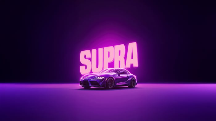 Toyota Supra with Neon Lights