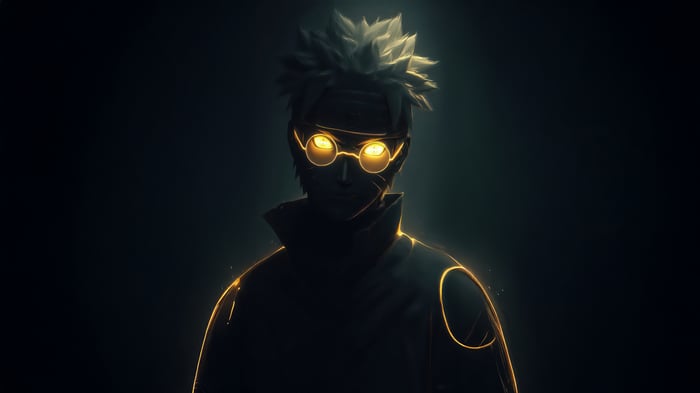 Gojo Satoru with glowing glasses