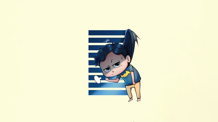 Chibi Batman Character with Dark Hair