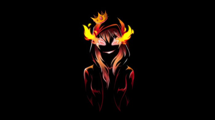 Queen Meteor with fiery hair and crown