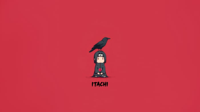 Chibi Itachi Uchiha with a Crow