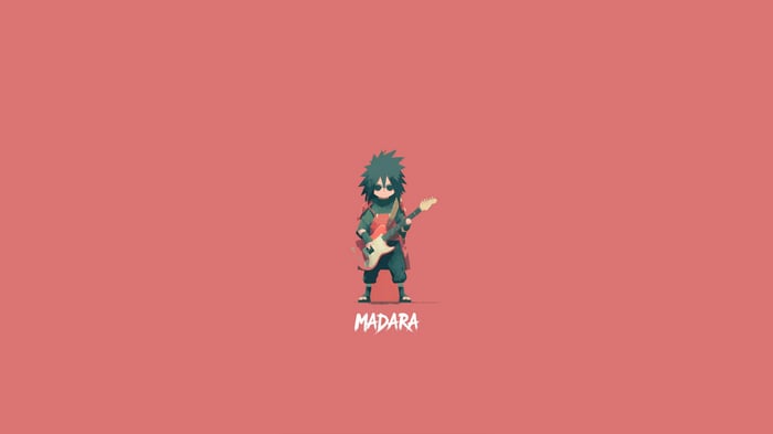 Madara Uchiha playing a guitar