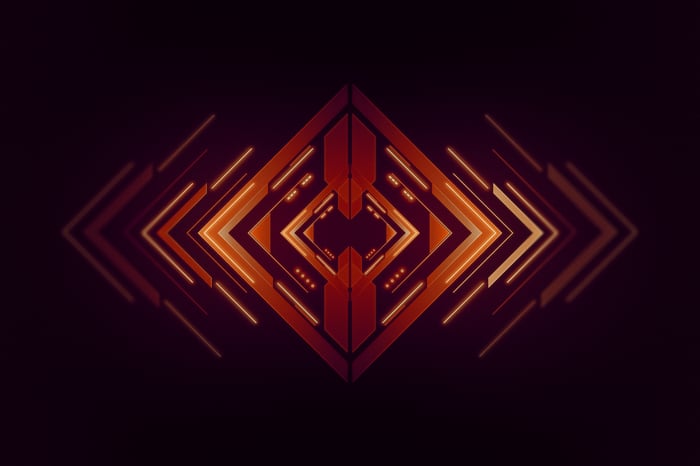 Dark Orange and Red Abstract Geometric Pattern