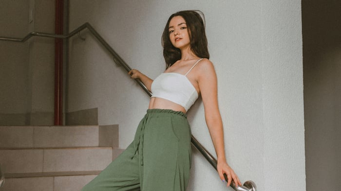 Girl Posing On Stairs