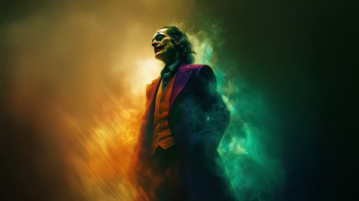 Joker in Green and Orange Smoke