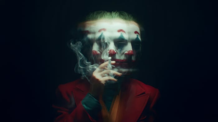 Joker smoking with multiple exposures