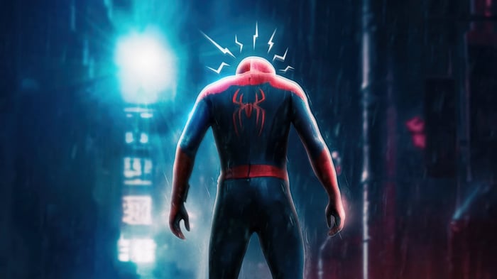 Spider-Man in a Rainy City