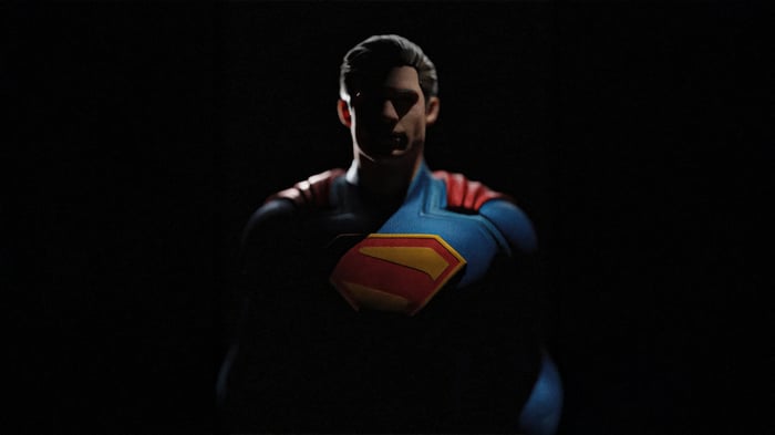 Superman in a dark setting
