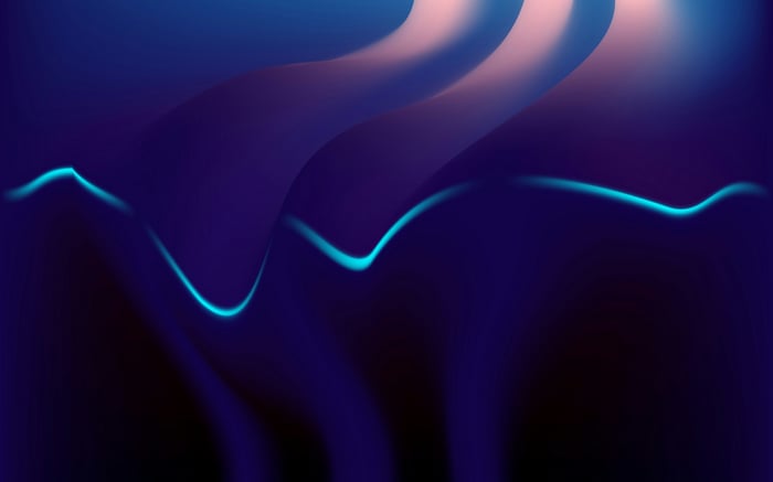 Abstract Blue Light Flowing Waves