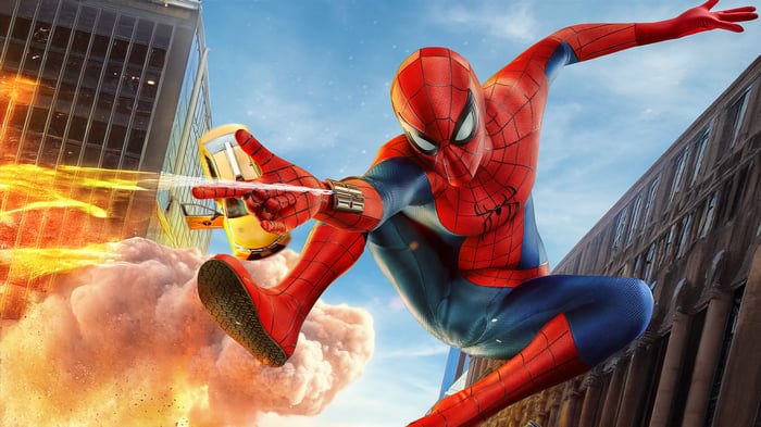 Spider-Man in Mid-Air Action