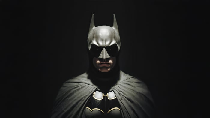 Batman in a dark setting