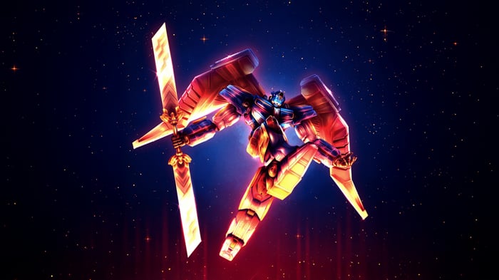 Sentinel Prime with Wings and Sword in Space