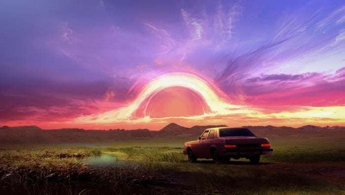 Retro Ride Under Alien Skies