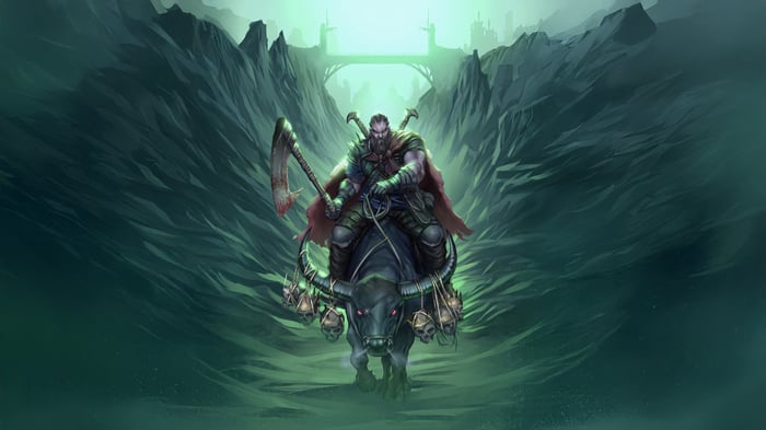The Immortal Warrior on a Bull