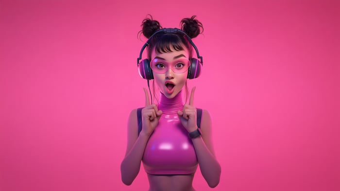 Funky Nomad Fantasy Girl with Headphones