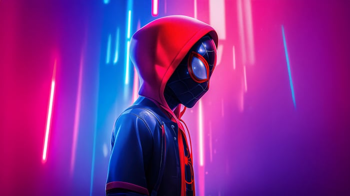 Miles Morales Striker in Neon Lights