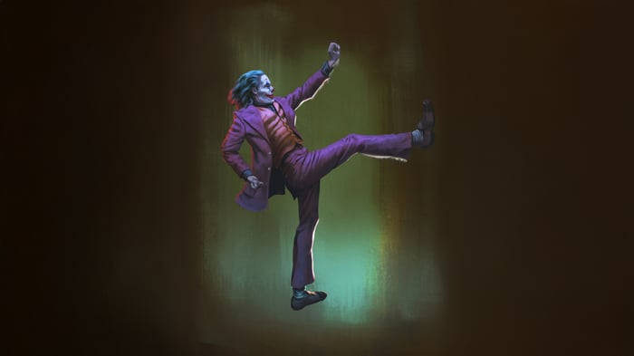 Joker performing a martial arts kick